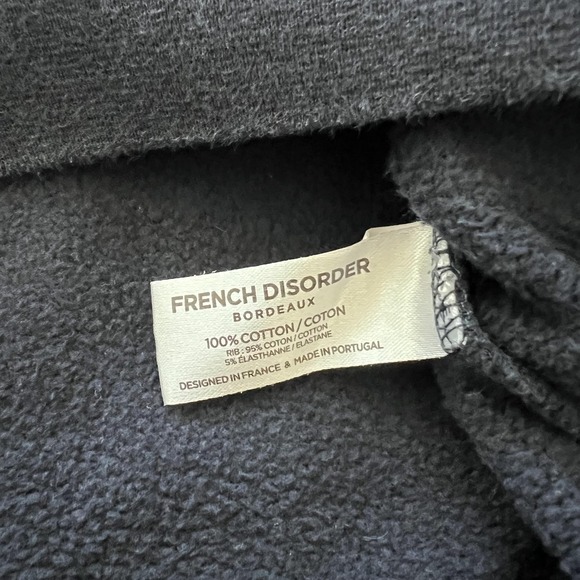 French Disorder Sweatshirt Mens Medium Navy Frenchy Rainbow Graphic Pullover - Picture 8 of 15